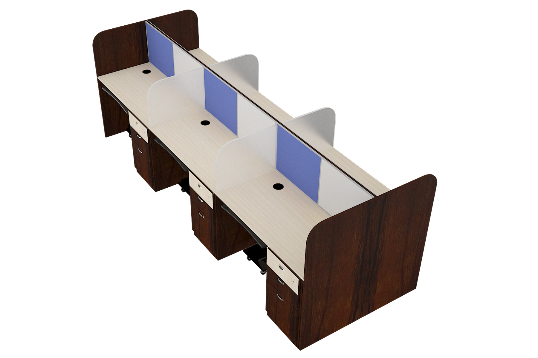 Face To Face Aluminium Partition with Side Partition